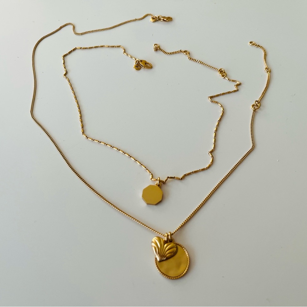 MADEWELL Two-Pack Heart Necklace Set Vintage Gold